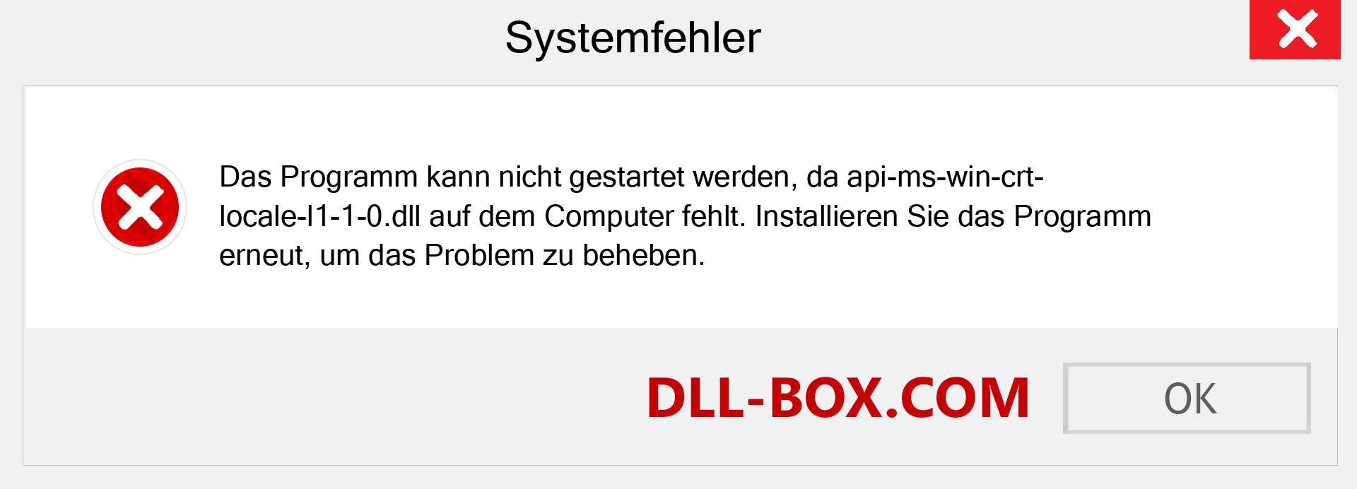 api-ms-win-crt-locale-l1-1-0.dll-Datei fehlt?. Download für Windows 7, 8, 10 - Fix api-ms-win-crt-locale-l1-1-0 dll Missing Error unter Windows, Fotos, Bildern